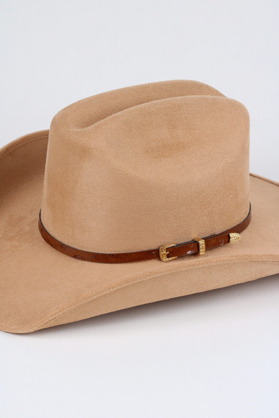 *Ostrich Print Leather Hat Band w/ Buckle