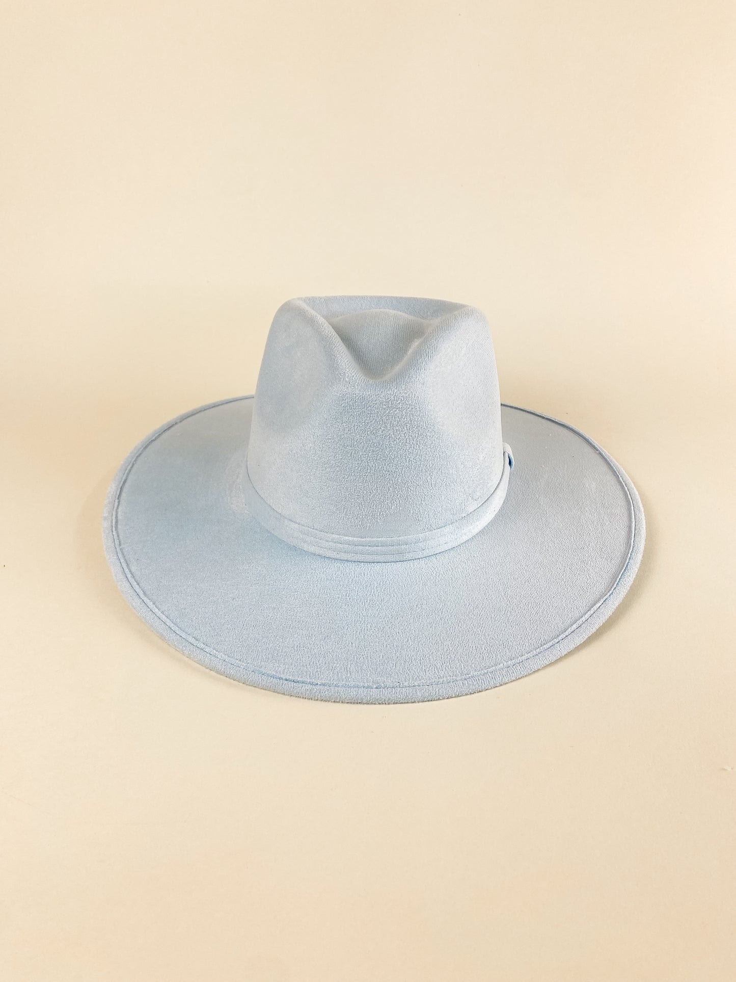 Vegan Suede Rancher Hat - Sky Blue