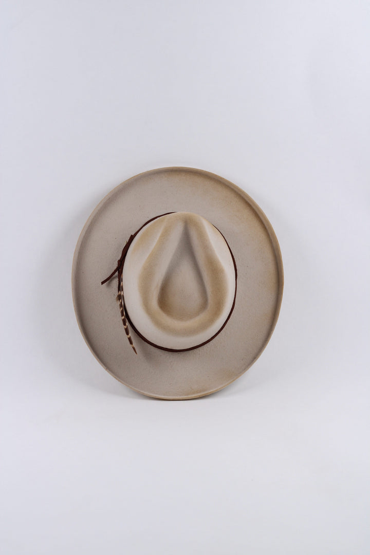 Risen West - Calloway Vintage Pencil Brim Rancher - Wool Felt - Cream