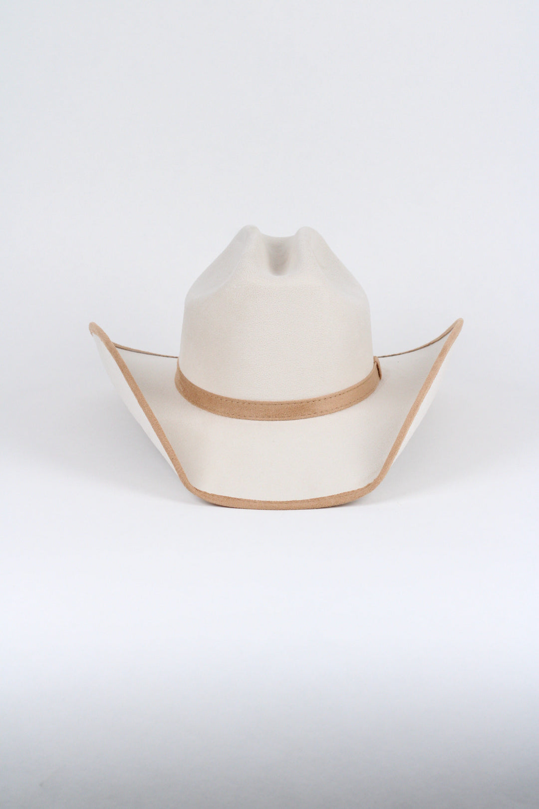 Texana Vegan Suede Cowboy Hat -Duo Tone - Ivory + Cappuccino