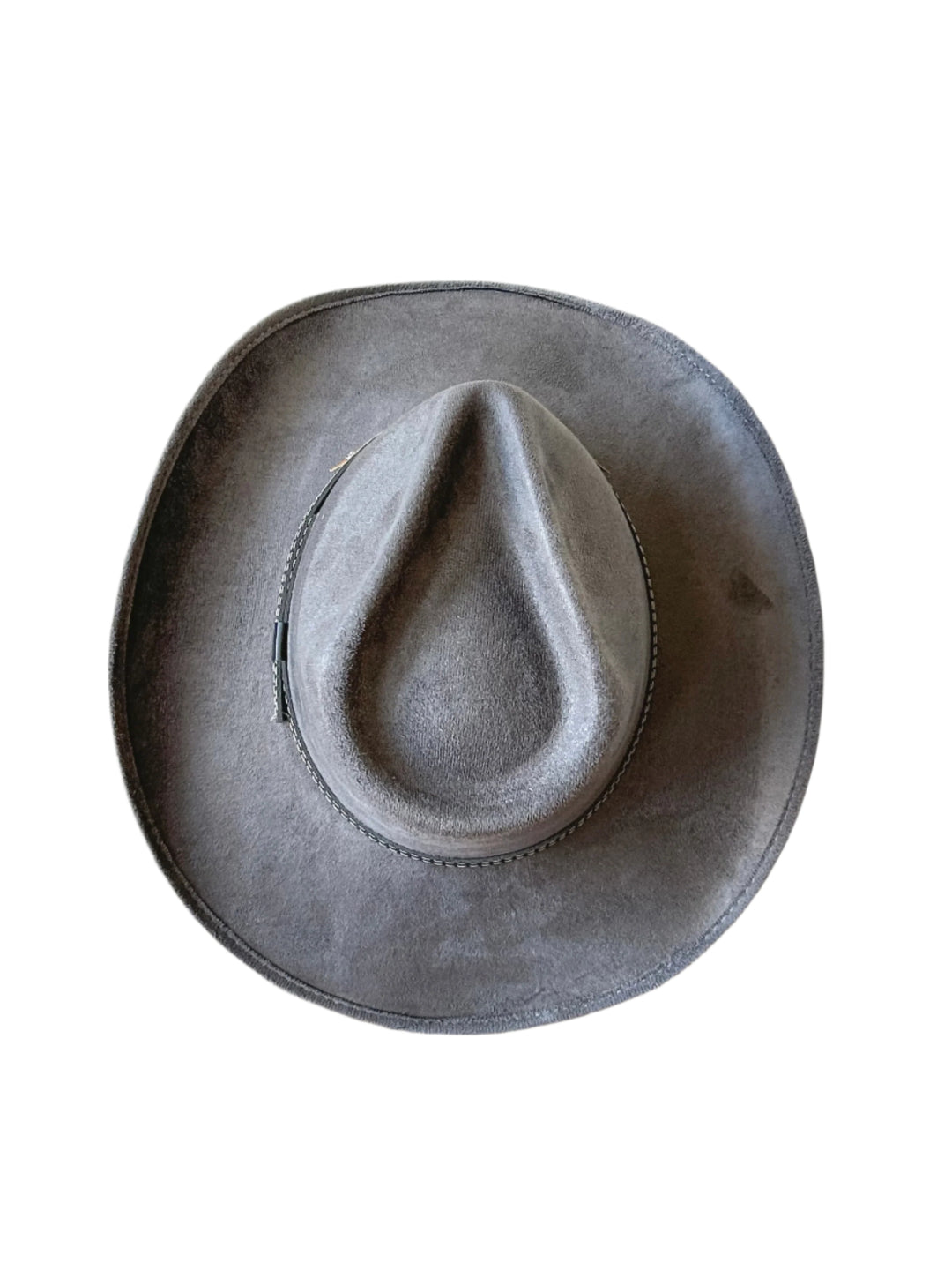 Santa Fe Vegan Suede Cowboy Rancher Hat- Charcoal