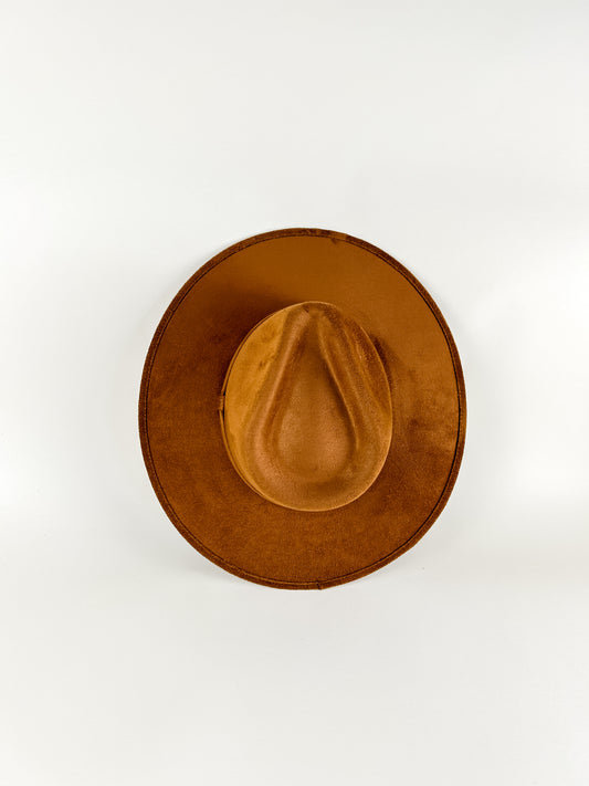 Vegan Suede Rancher Hat - Caramel