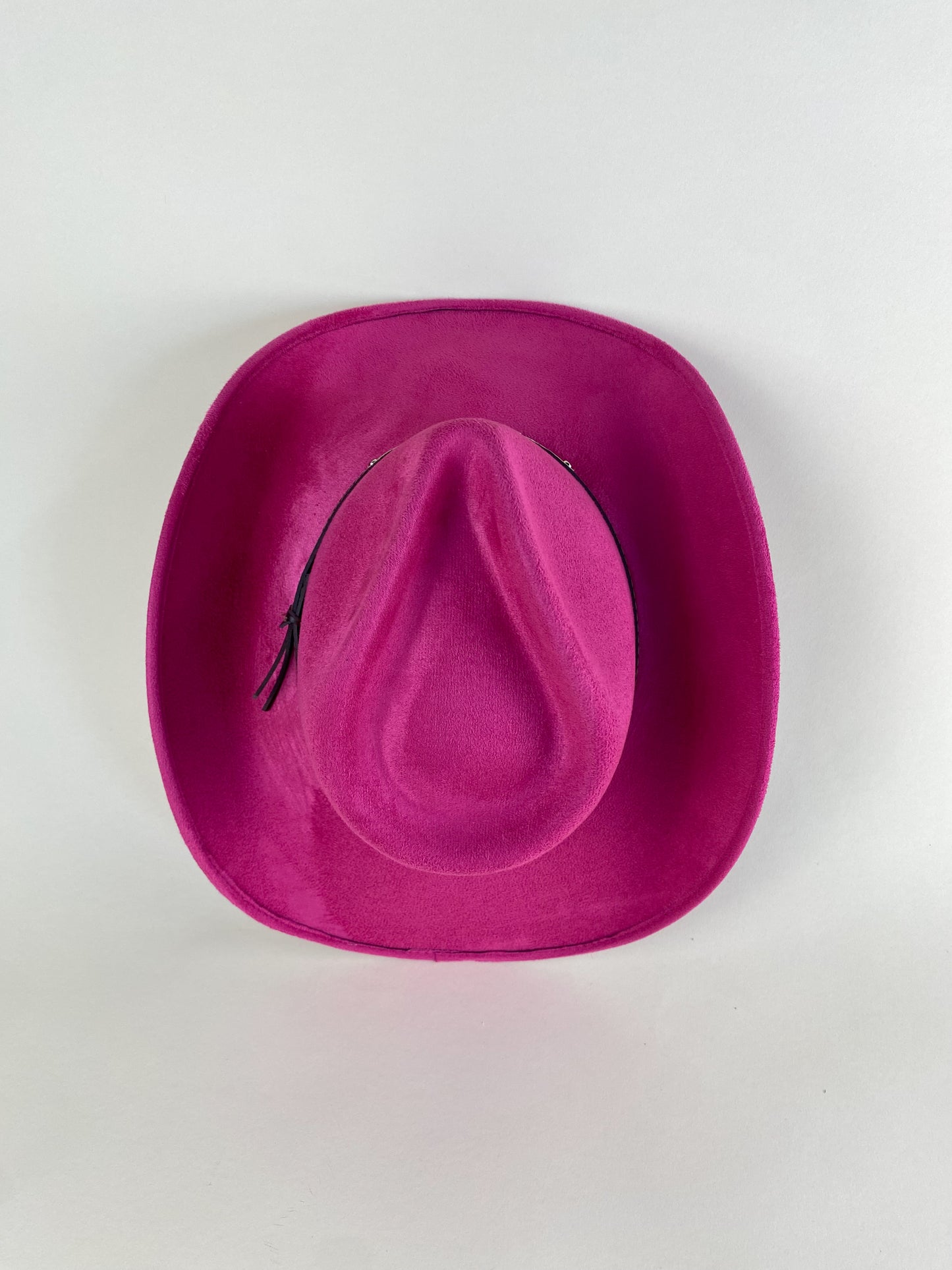 Santa Fe Vegan Suede Cowboy Rancher Hat- Magenta