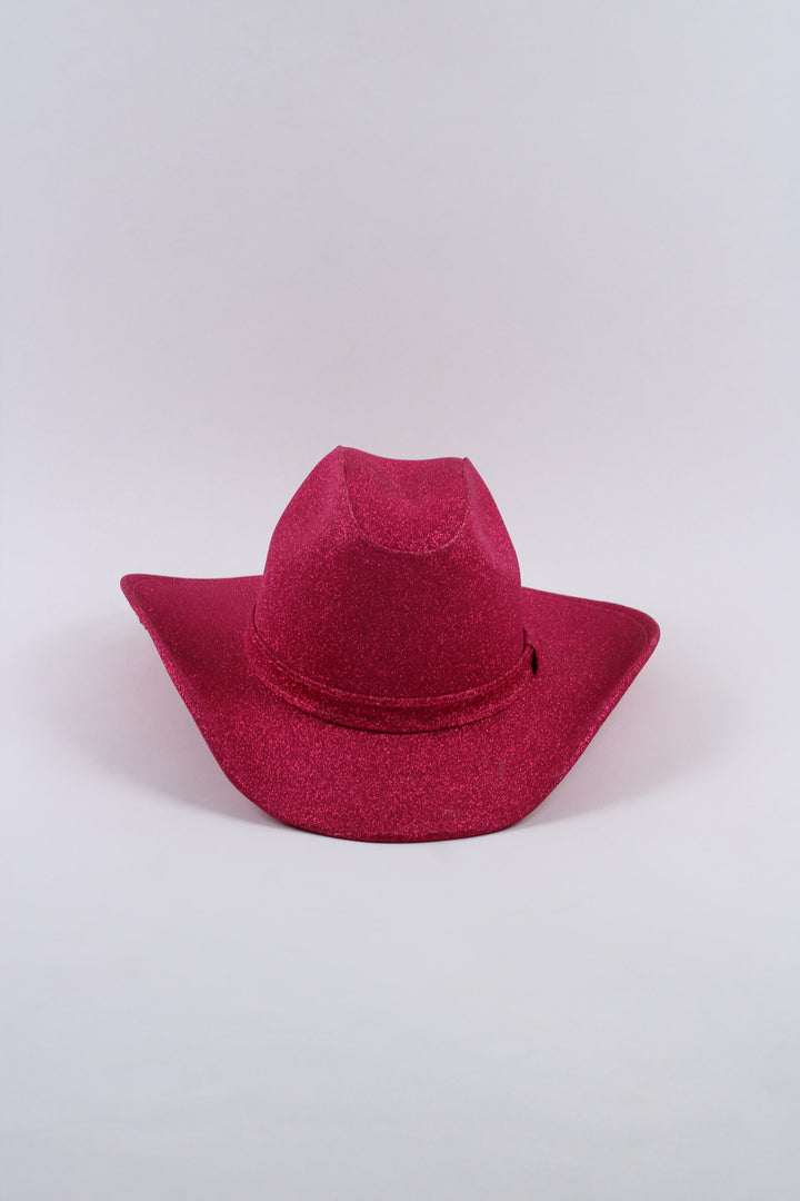 Imperfect Western Cowboy Glitter Hat- Hot Pink