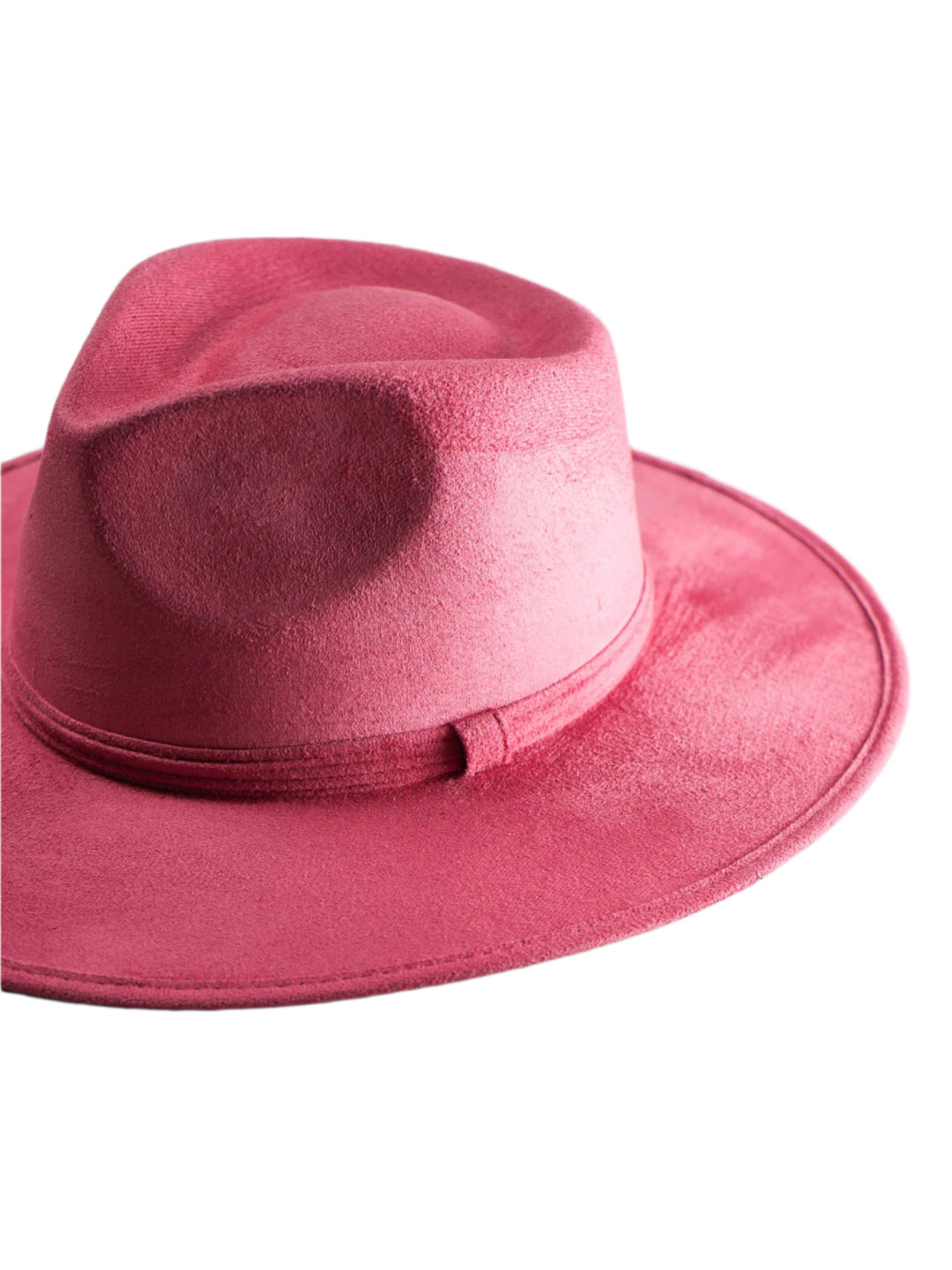 Vegan Suede Teardrop Hat - Coral Pink