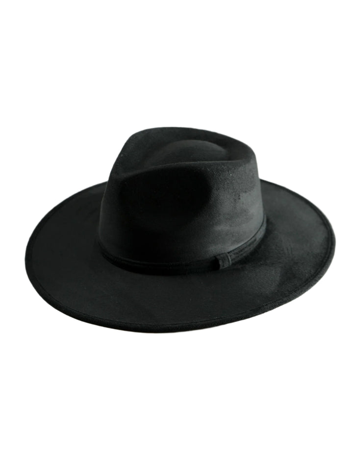 Vegan Suede Teardrop Hat - Black