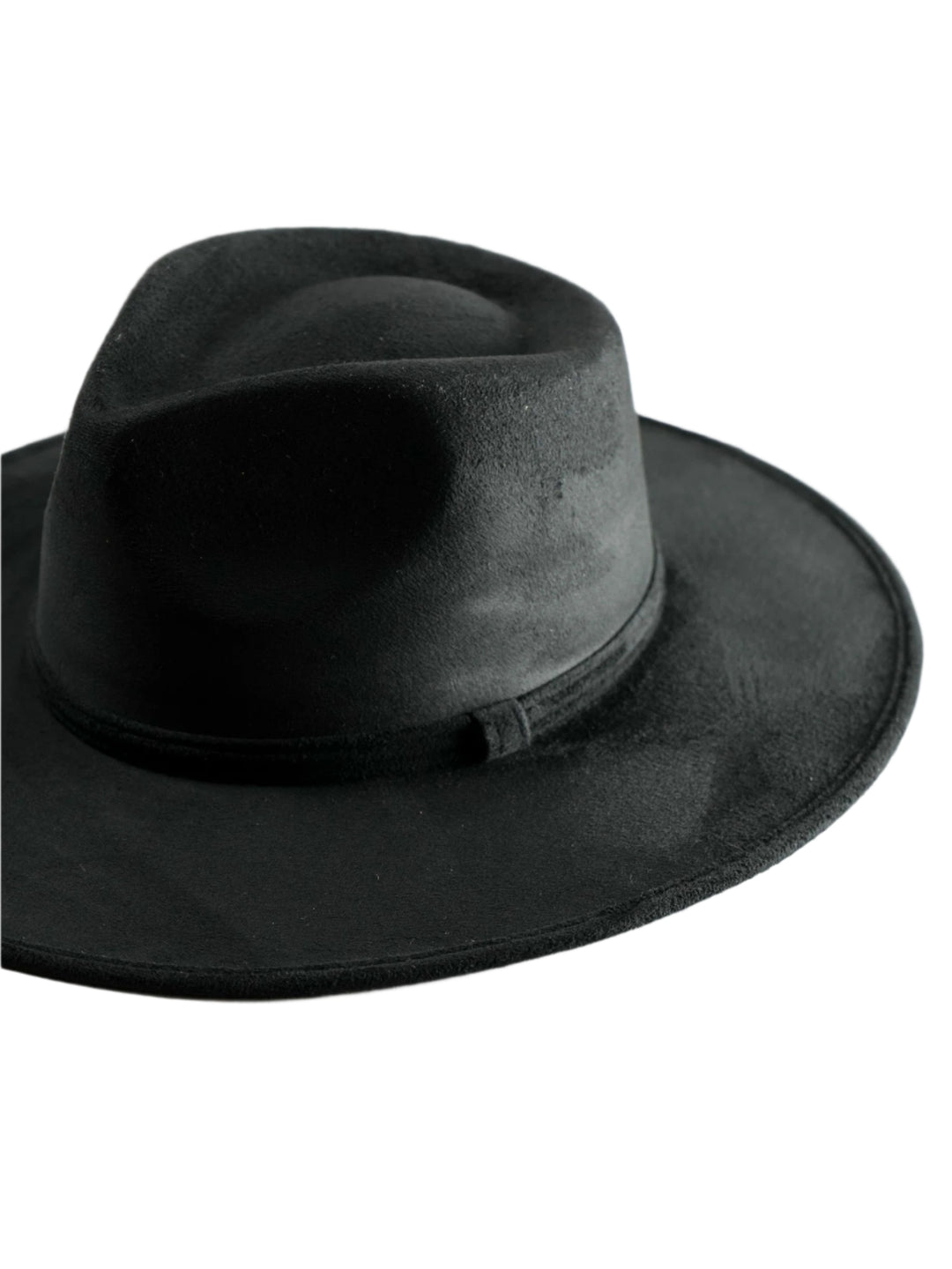 Vegan Suede Teardrop Hat - Black