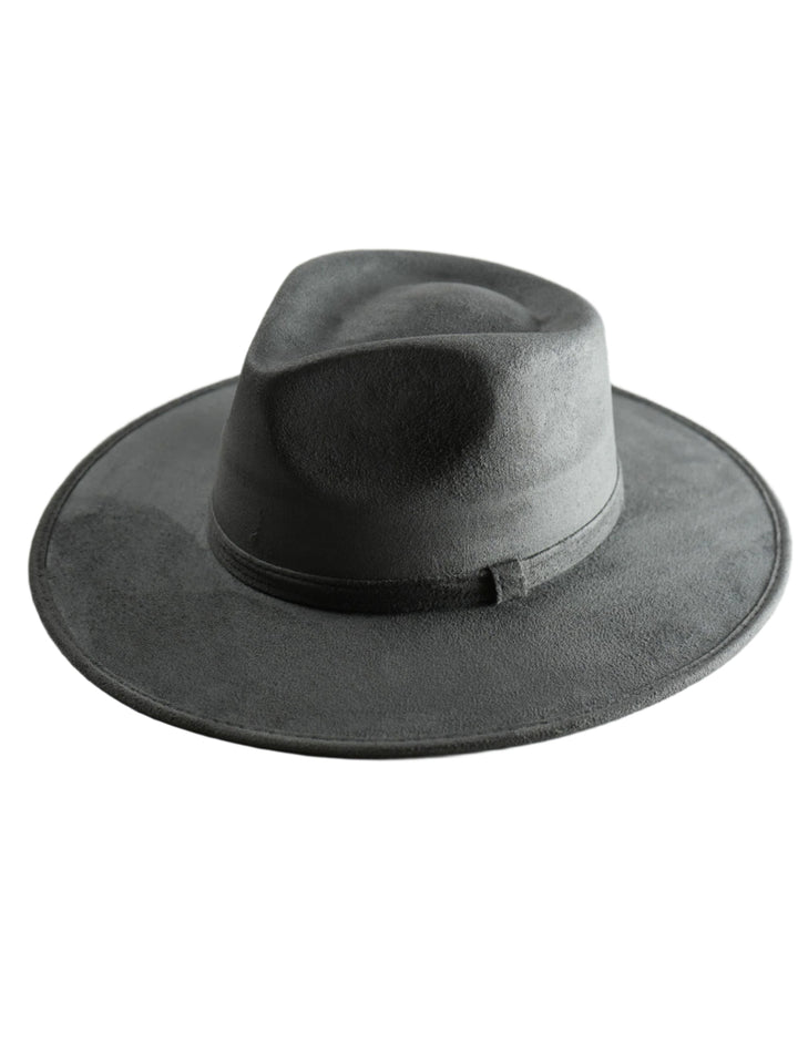 Vegan Suede Teardrop Hat - Charcoal Grey