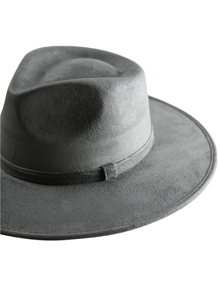 Vegan Suede Teardrop Hat - Charcoal Grey