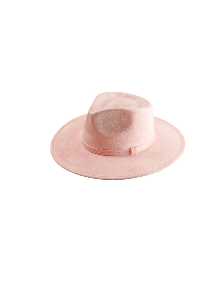 Vegan Suede Teardrop Hat - Blush Pink