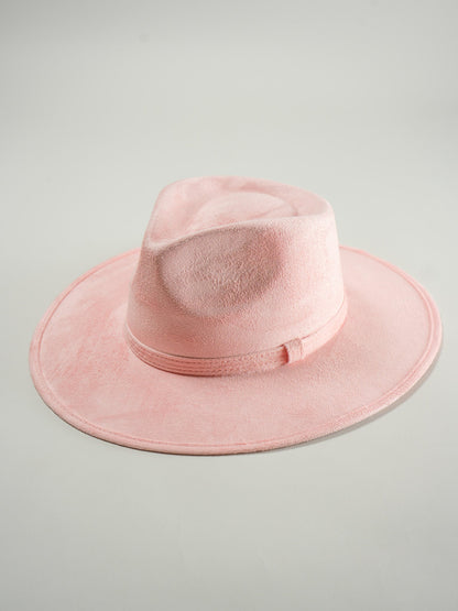 Vegan Suede Teardrop Hat- Blush Pink