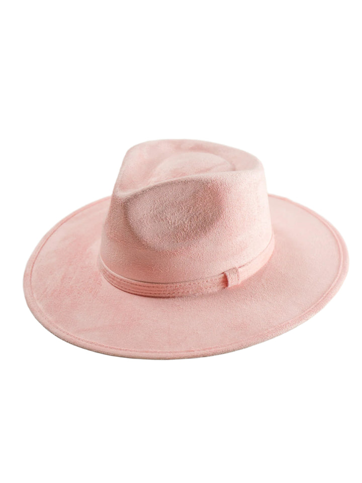 Vegan Suede Teardrop Hat - Blush Pink