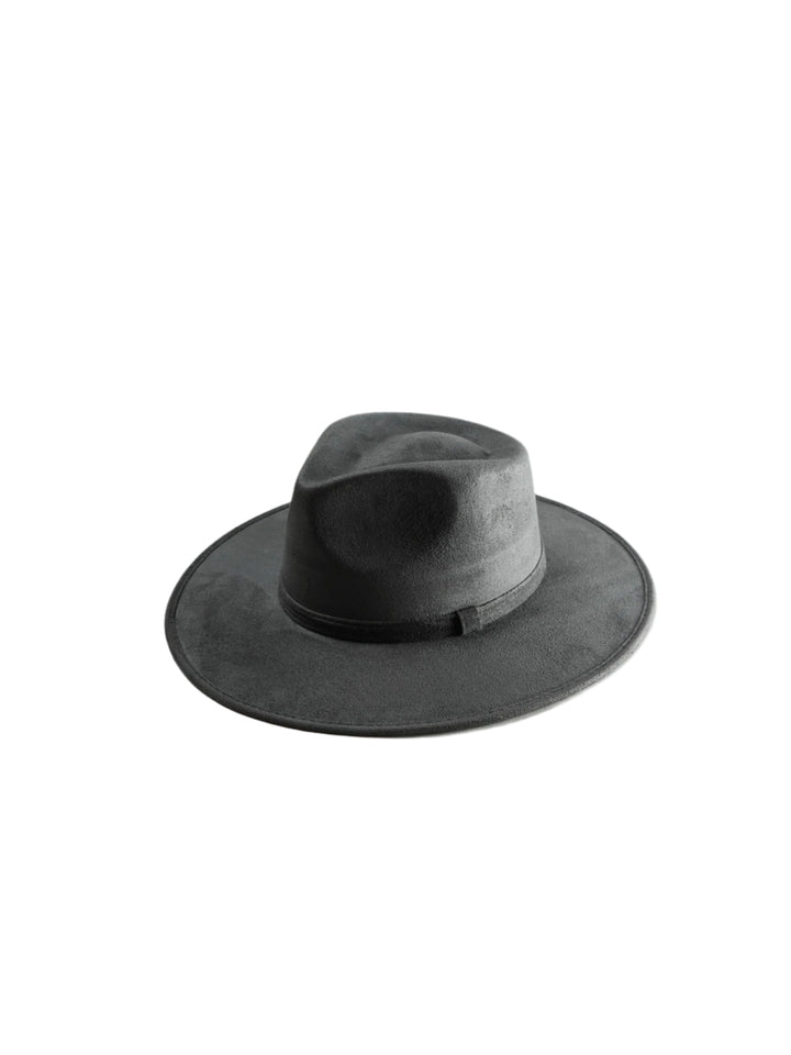 Vegan Suede Teardrop Hat - Charcoal Grey