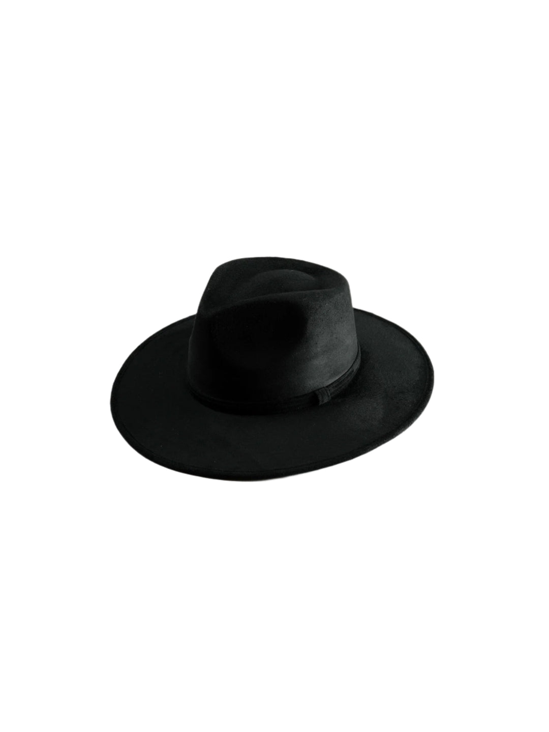Vegan Suede Teardrop Hat - Black
