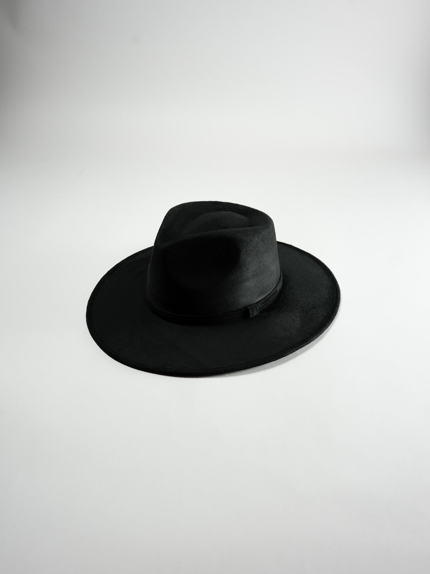 Vegan Suede Teardrop Hat- Black