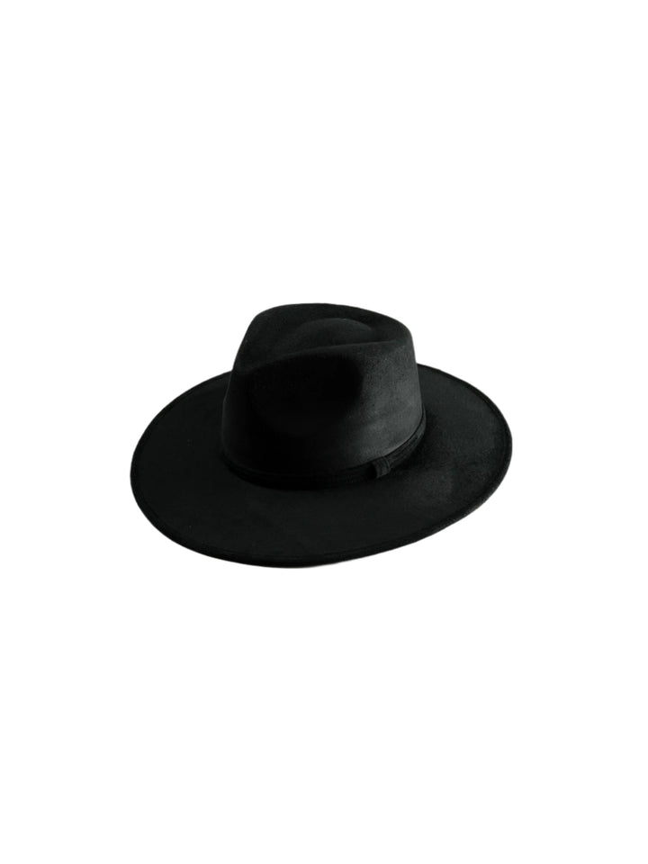 Vegan Suede Teardrop Hat - Black