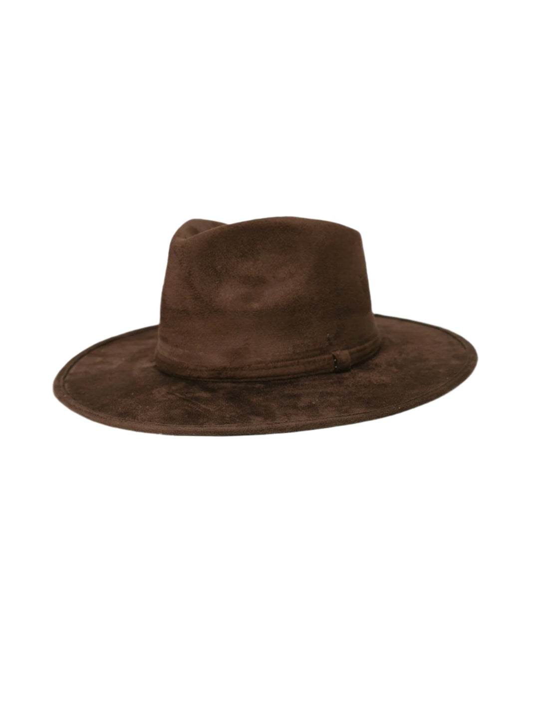 Vegan Suede Teardrop Hat - Chocolate