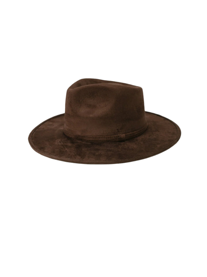 Vegan Suede Teardrop Hat - Chocolate