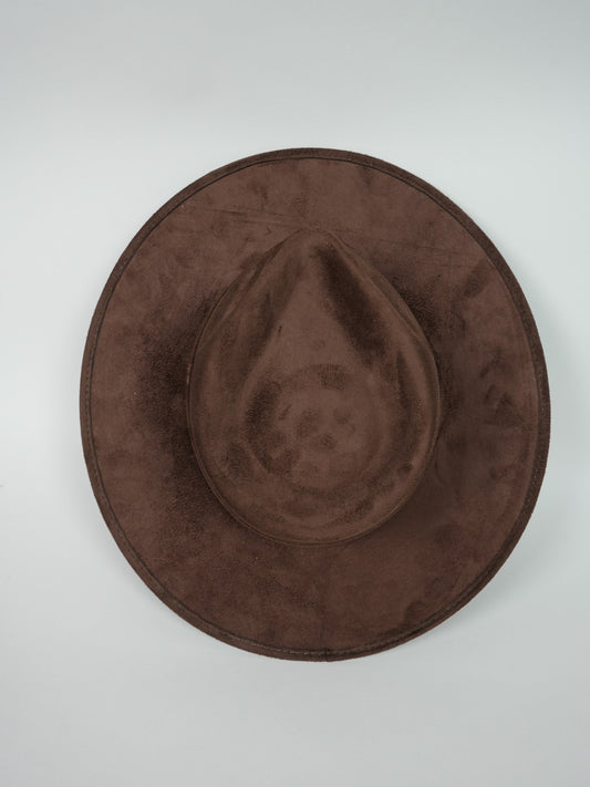 Vegan Suede Teardrop Hat- Chocolate