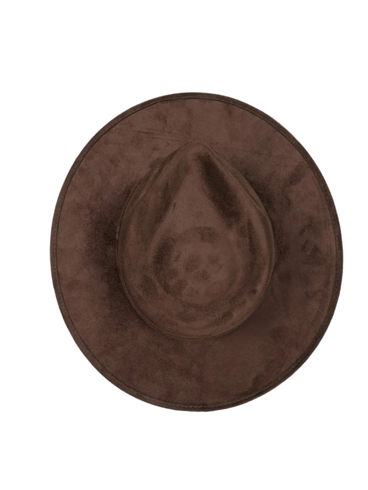 Vegan Suede Teardrop Hat - Chocolate