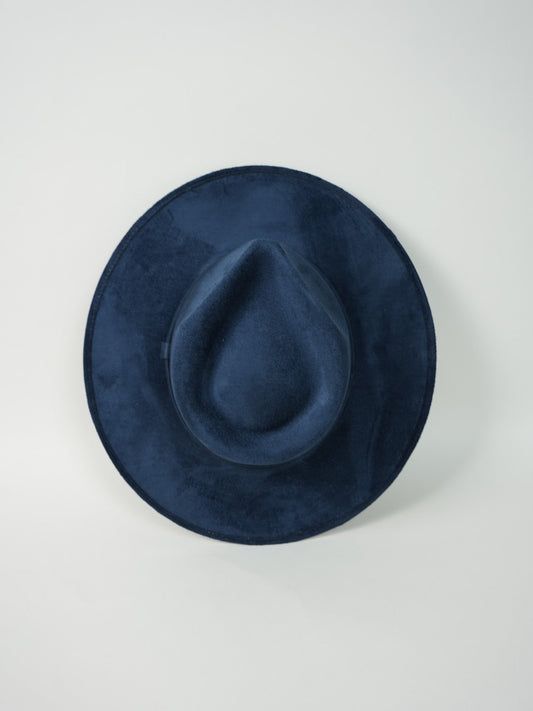 Vegan Suede Teardrop Hat - Navy