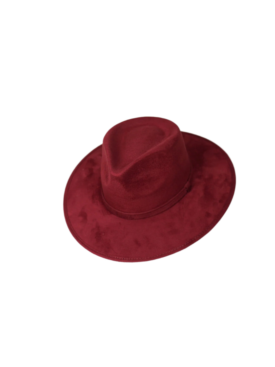 Vegan Suede Teardrop Hat - Burgundy Red