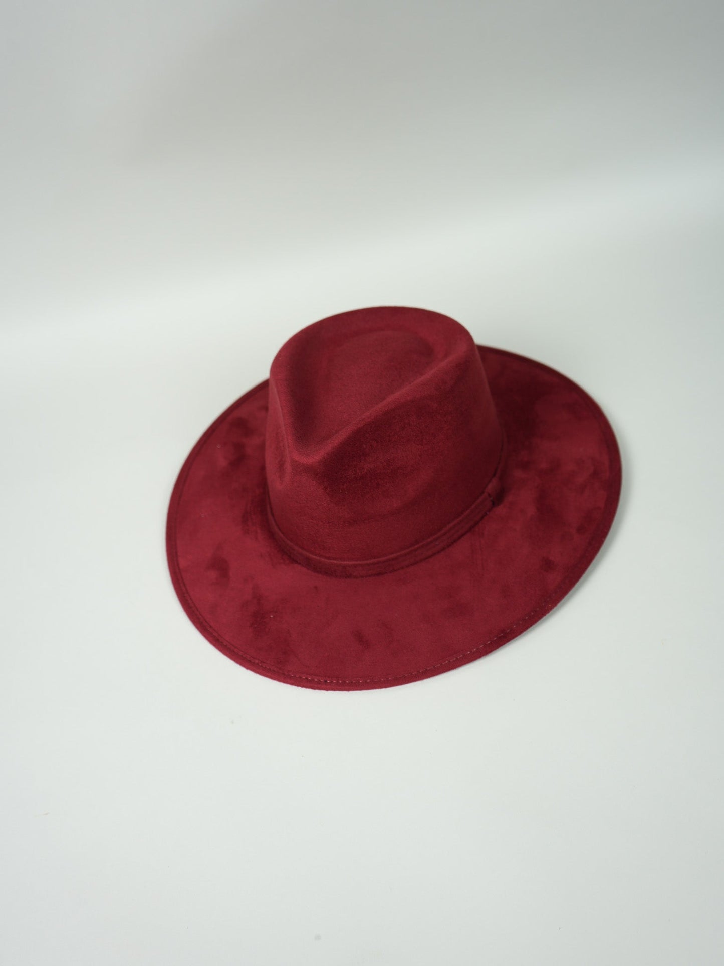 Vegan Suede Teardrop Hat- Burgundy Red