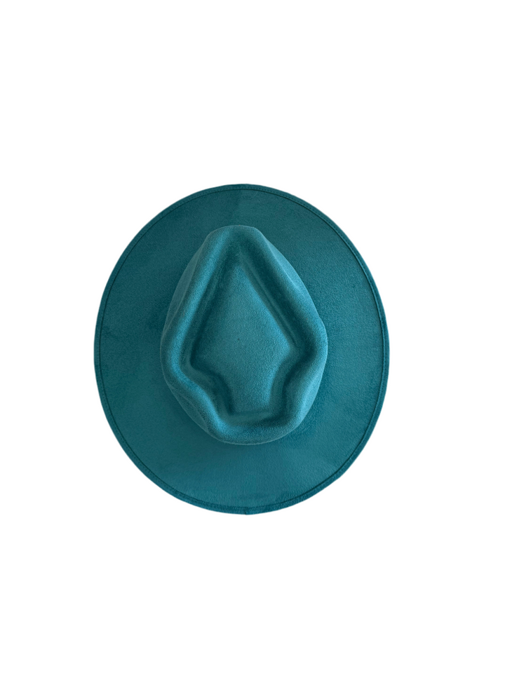 Vegan Suede Arrow Crown Hat- Turquoise
