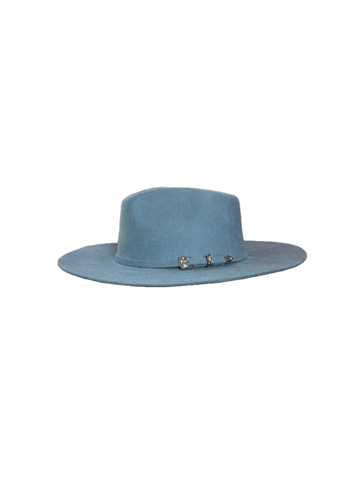 Emery Merino Wool Teardrop Rancher Hat - Steele Blue