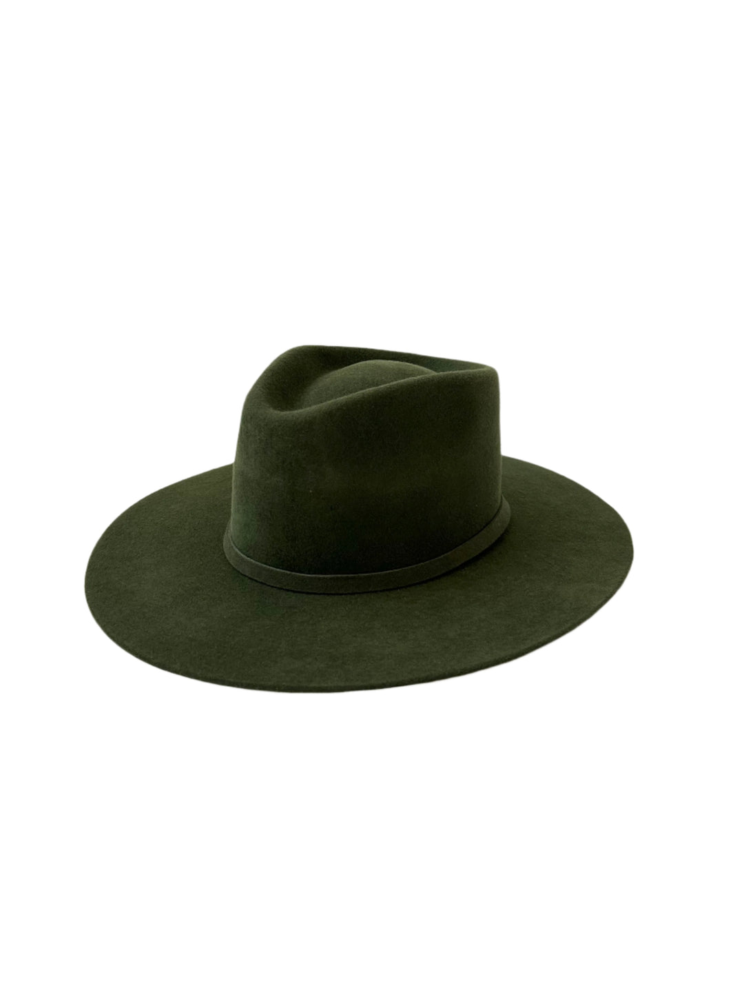 Emery Merino Wool Teardrop Rancher Hat - Forest Green