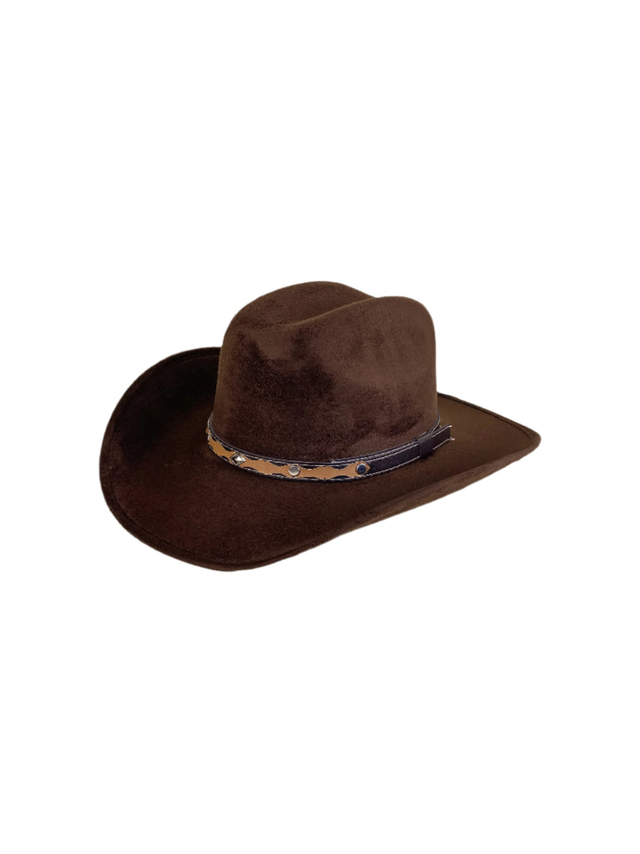 Kids Vegan Suede Austin Hat - Chocolate
