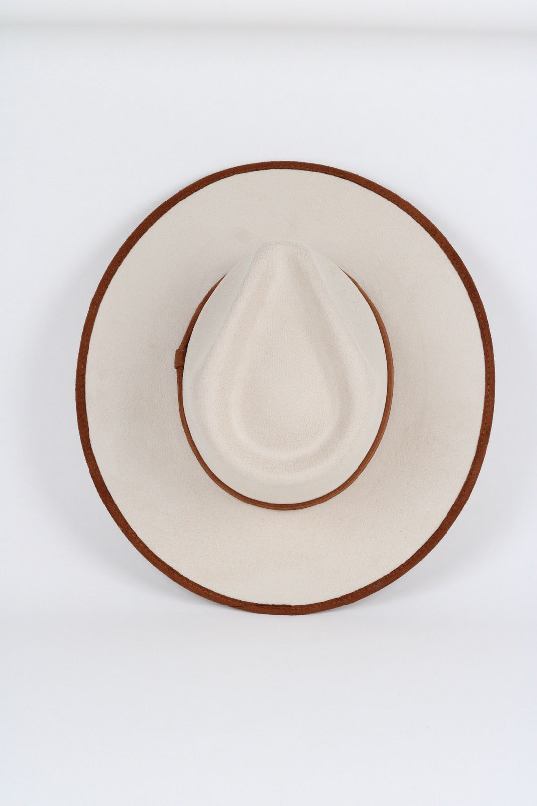Vegan Suede Rancher Hat -Duo Tone - Ivory + Caramel