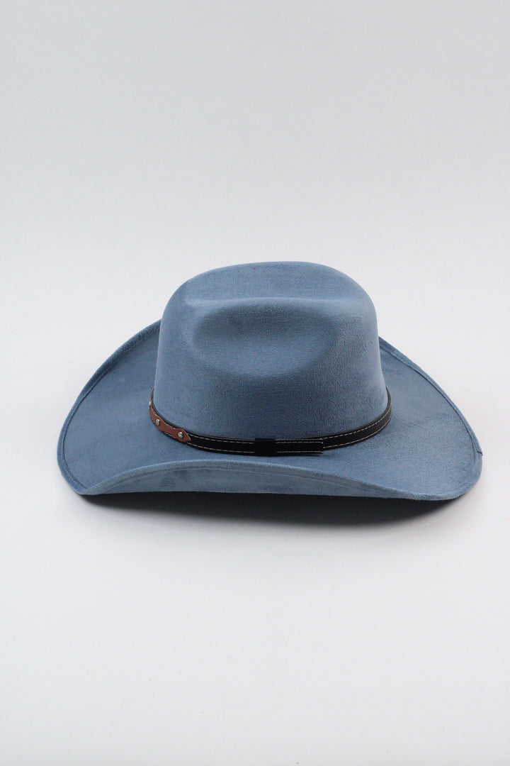 Austin Vegan Suede Cowboy Hat- Steel Blue