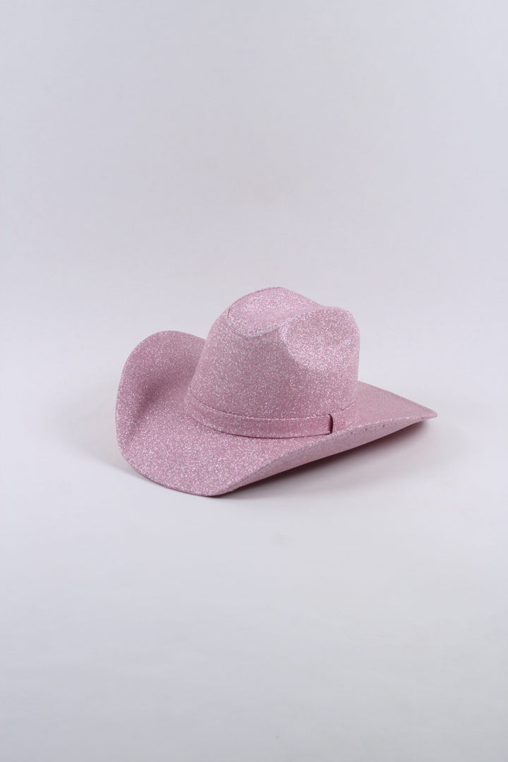 Imperfect Western Cowboy Glitter Hat- Light Pink