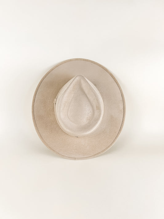 Vegan Suede Teardrop Hat - Nude