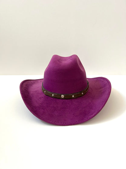 Kids Vegan Suede Austin Hat - Purple