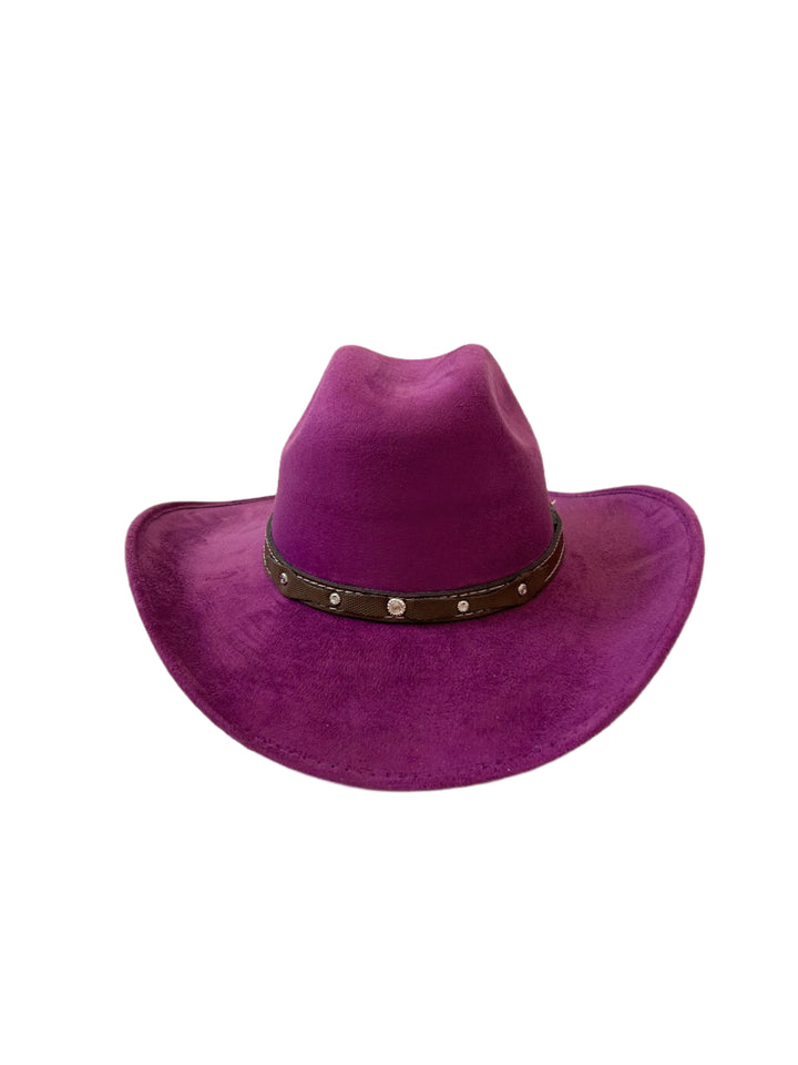 Kids Vegan Suede Austin Hat - Purple