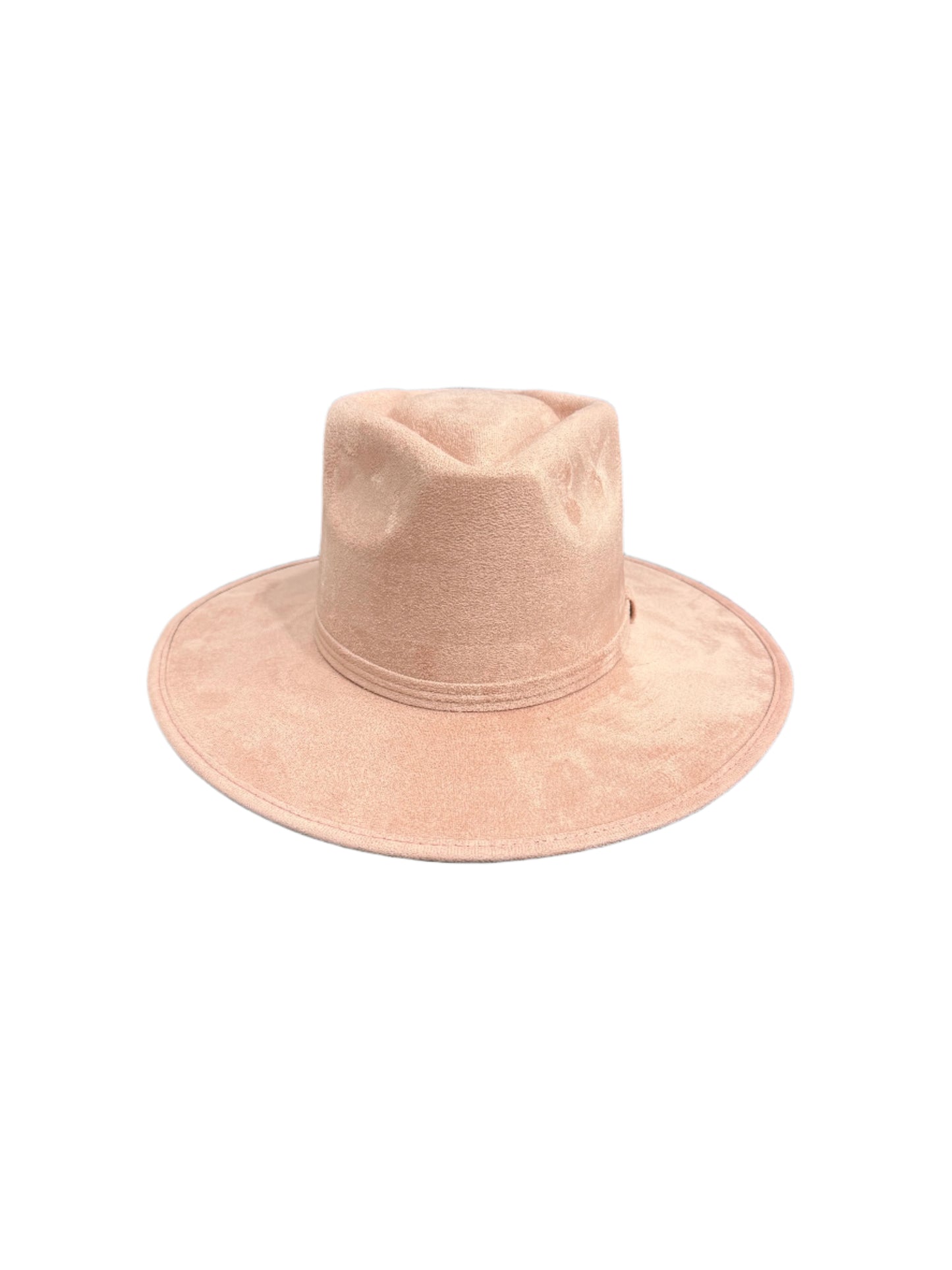 Vegan Suede Arrow Crown Hat- Pale Dusty Rose