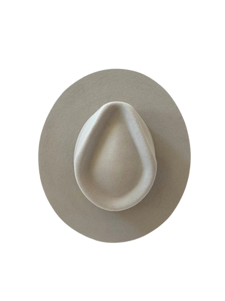 Emery Merino Wool Teardrop Rancher Hat - Light Grey