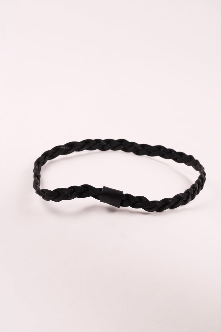 Forged Braided Faux Leather Hat Band