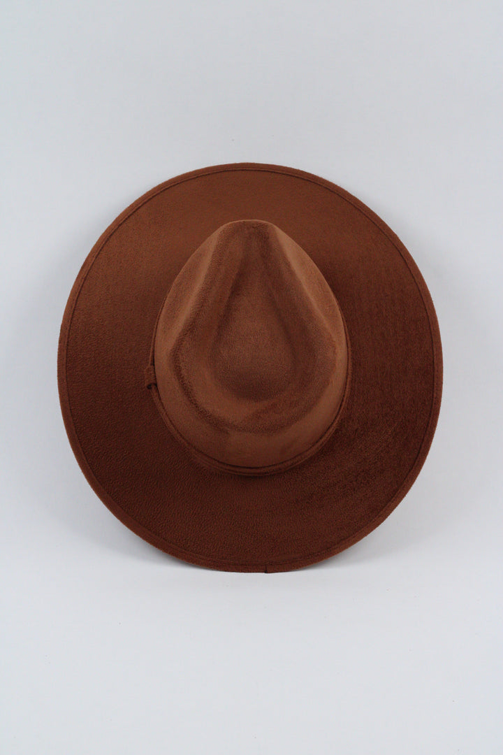 Vegan Suede Rancher Hat - Caramel