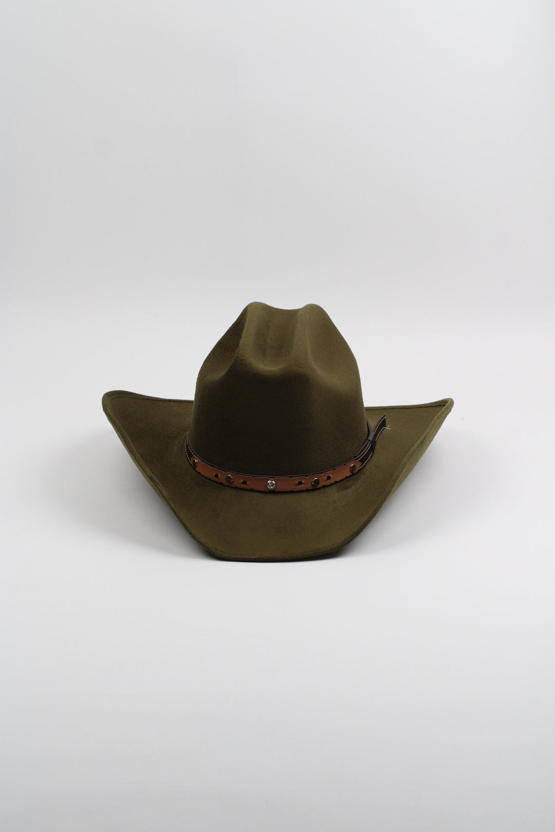 Texana Vegan Suede Cowboy Hat - Olive Green