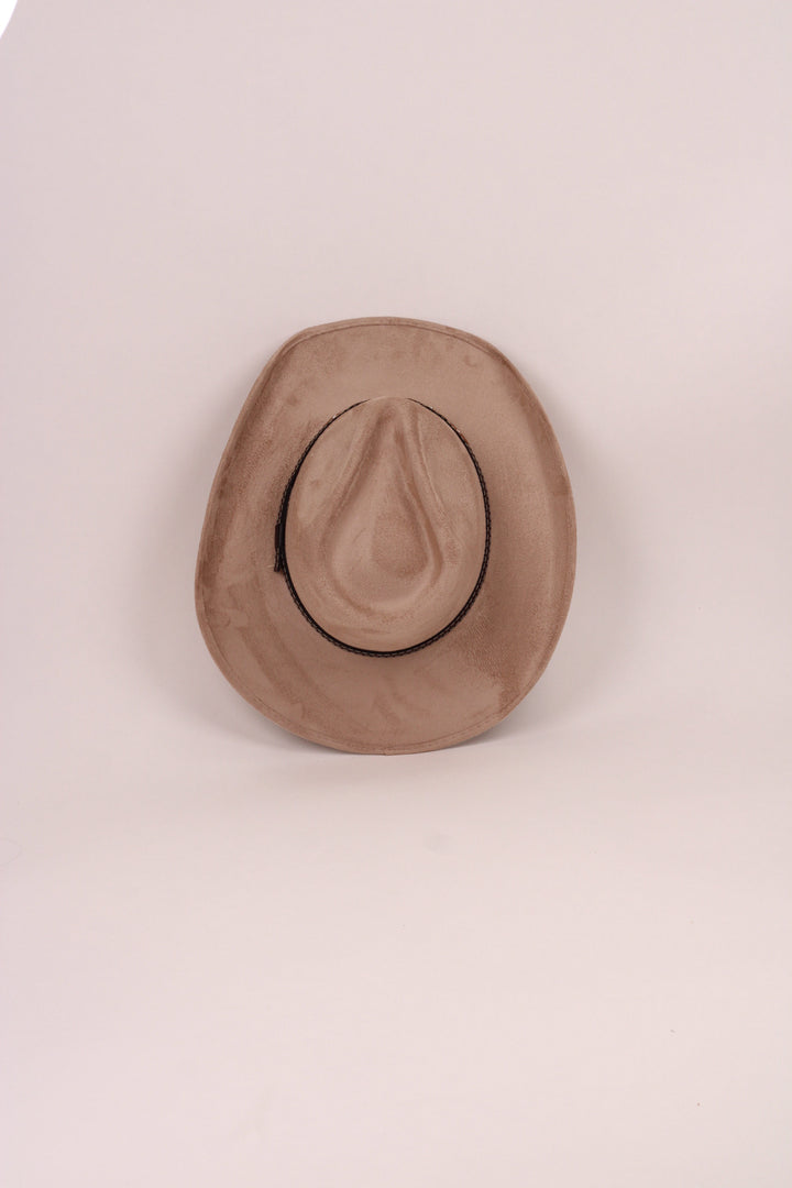 Santa Fe Vegan Suede Cowboy Rancher Hat- Sand