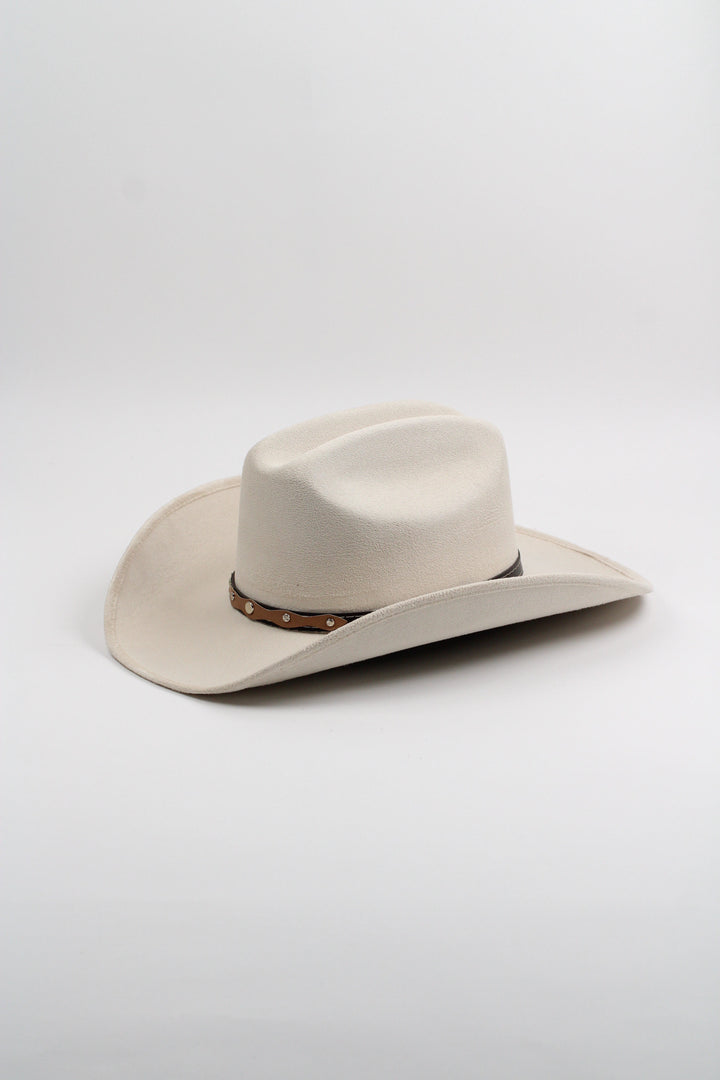 Texana Vegan Suede Cowboy Hat - Ivory
