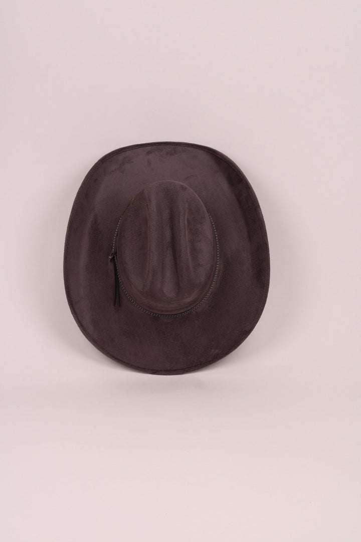 Texana Vegan Suede Cowboy Hat - Charcoal