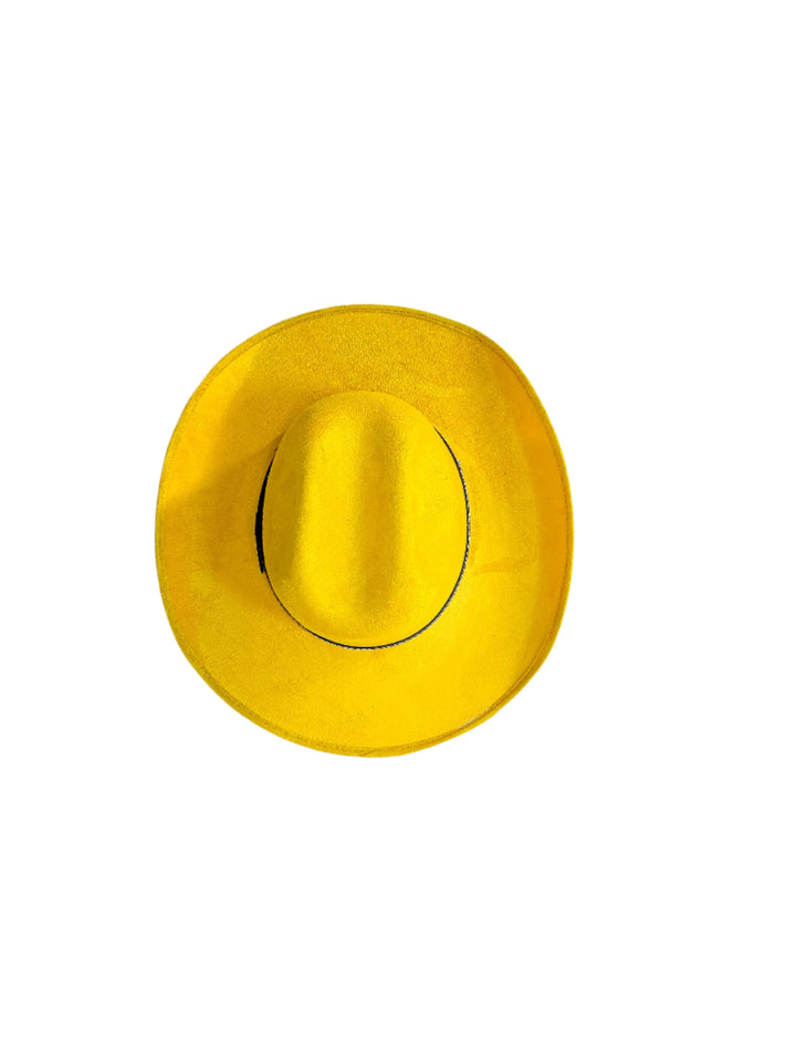 Austin Vegan Suede Cowboy Hat- Yellow
