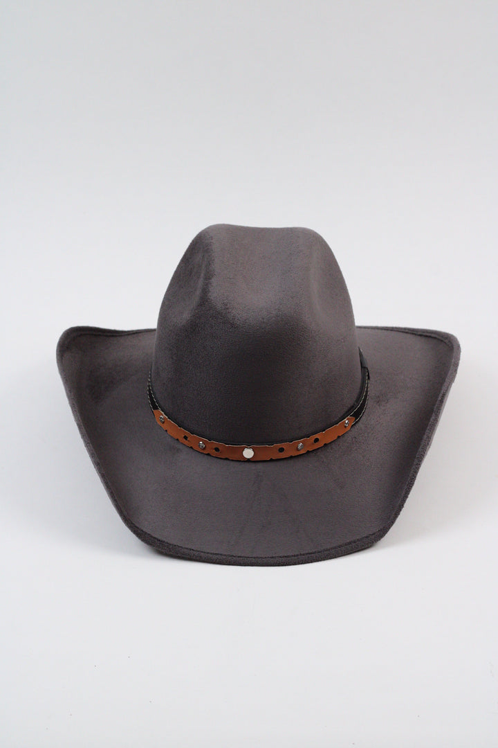 Austin Vegan Suede Cowboy Hat- Charcoal Grey