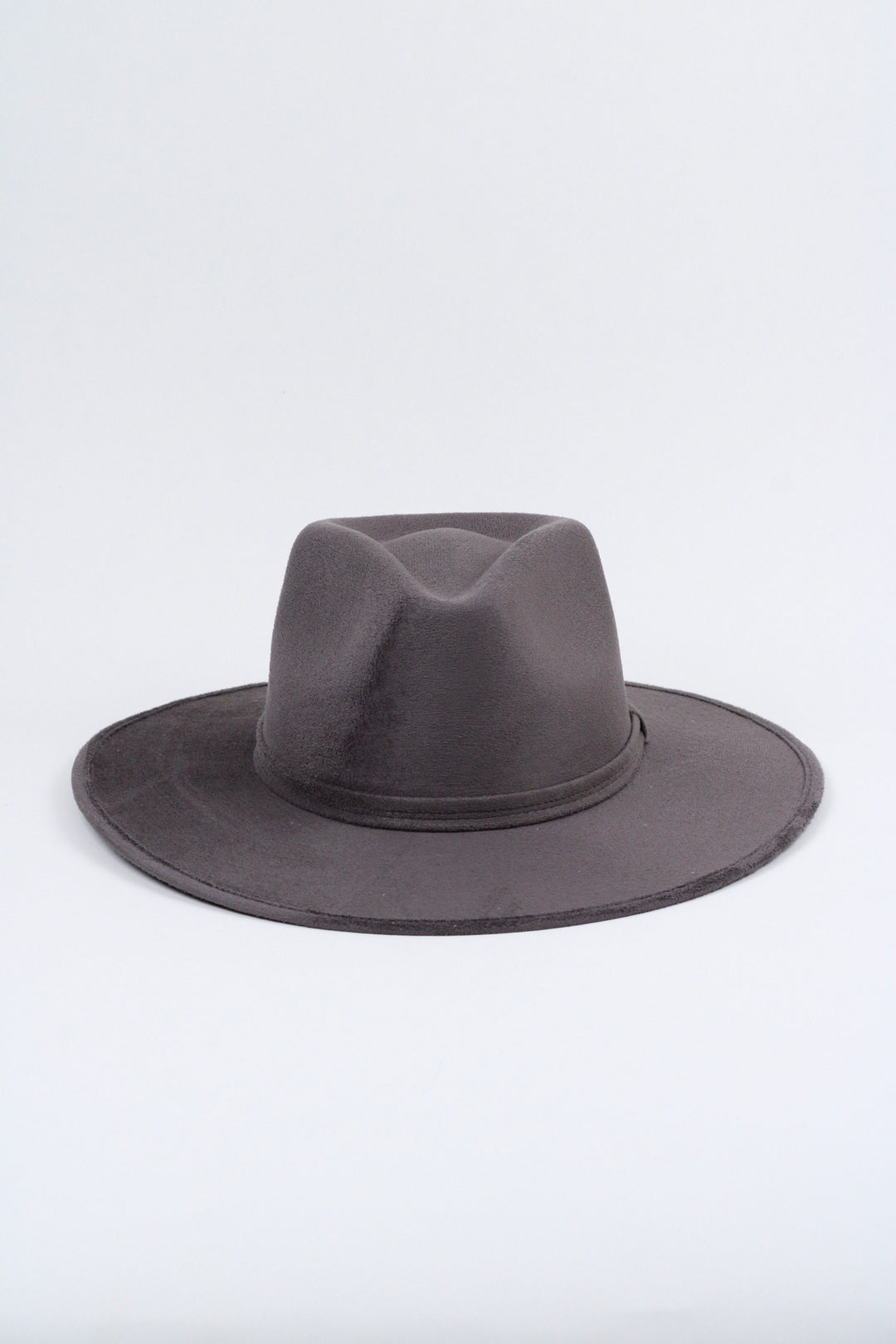 Vegan Suede Rancher Hat - Charcoal Grey