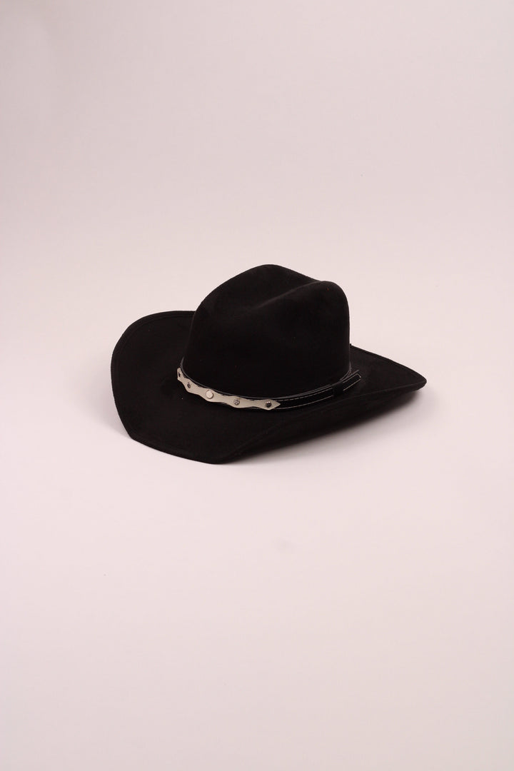 Kids Vegan Suede Austin Hat - Black
