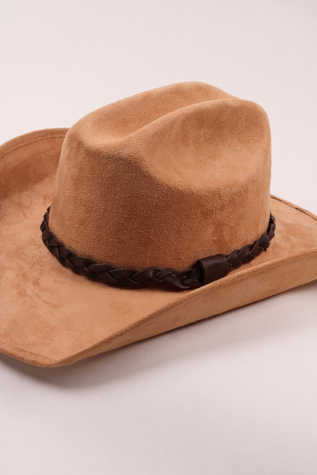 Forged Braided Faux Leather Hat Band